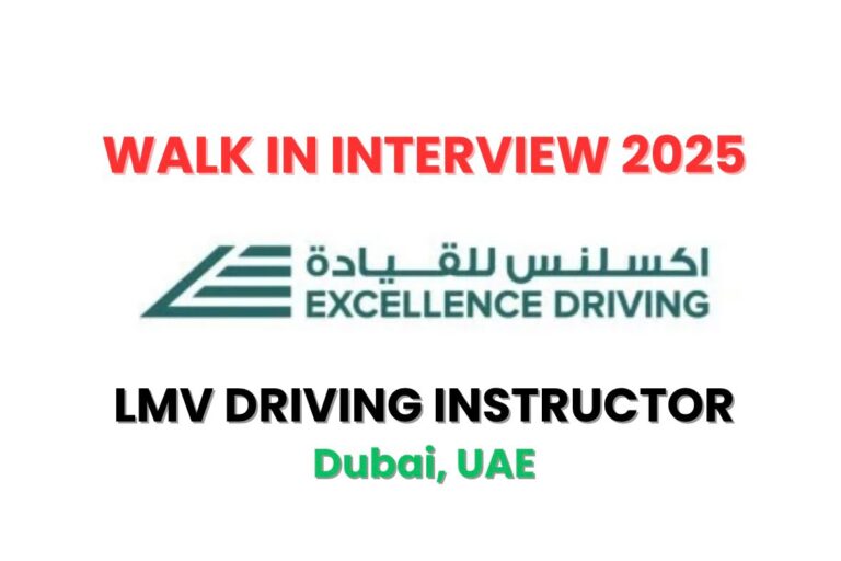 LMV Driving Instructor Jobs in Dubai