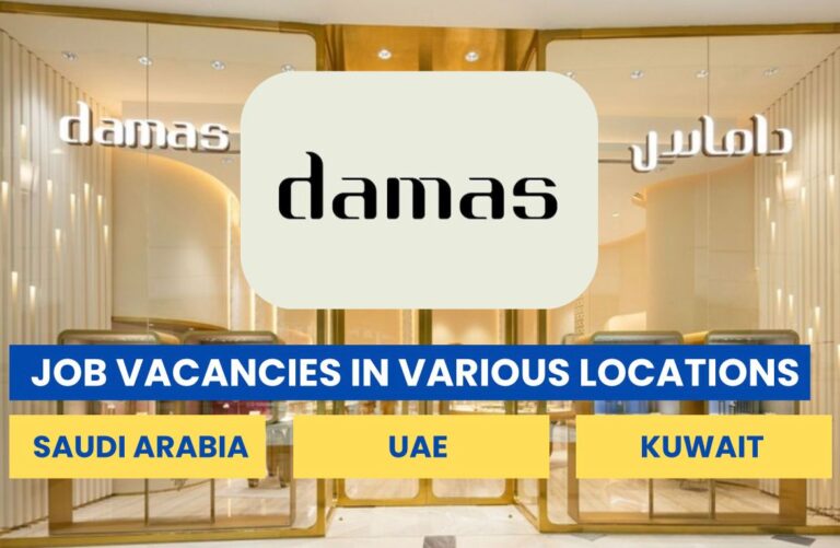 Damas jewellery - job vacancy uae, riyad, kuwait