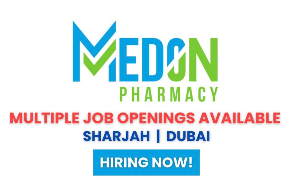 Medon Pharmacy Careers 2025 - Job Vacancies in Sharjah and Dubai