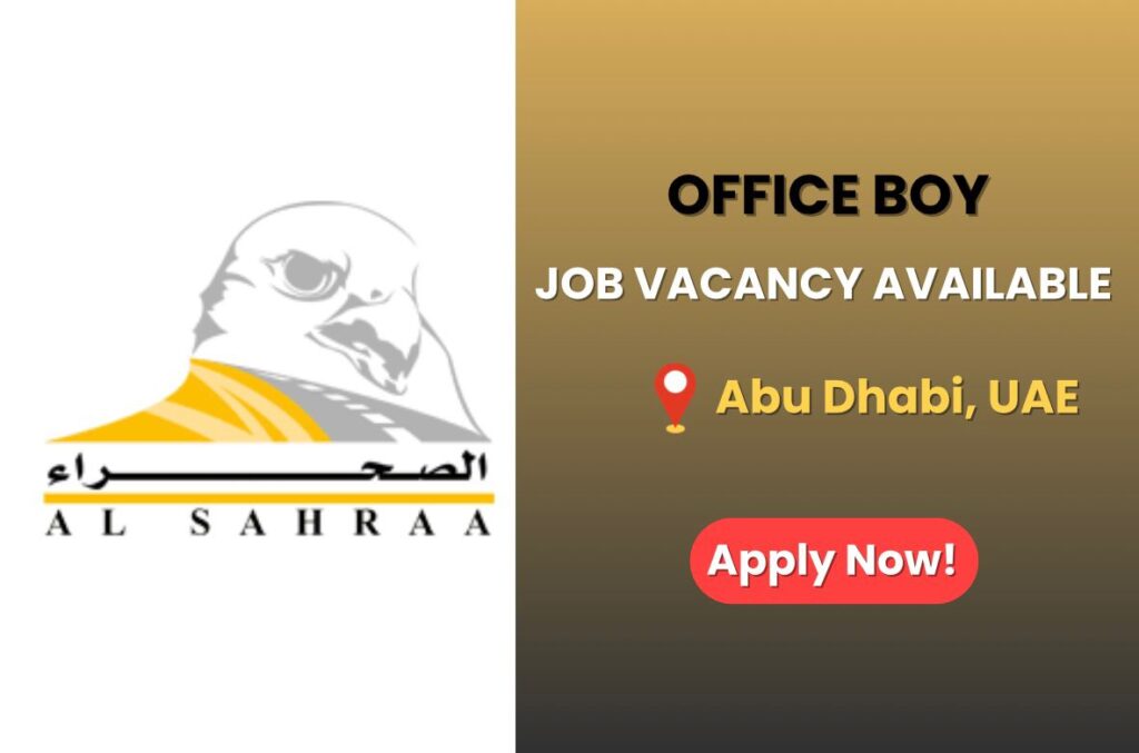 Al Sahraa Group Careers Office Boy Job Vacancy UAE 2026