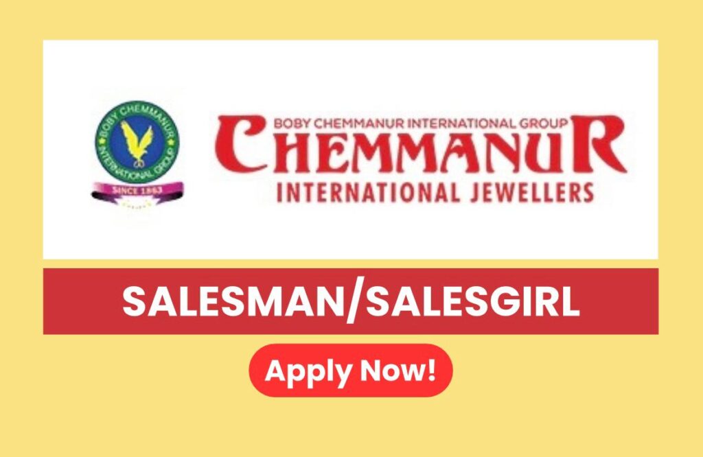 Boby Chemmanur International Jewellers Careers 2026 Salesman & Salesgirl Job Vacancies