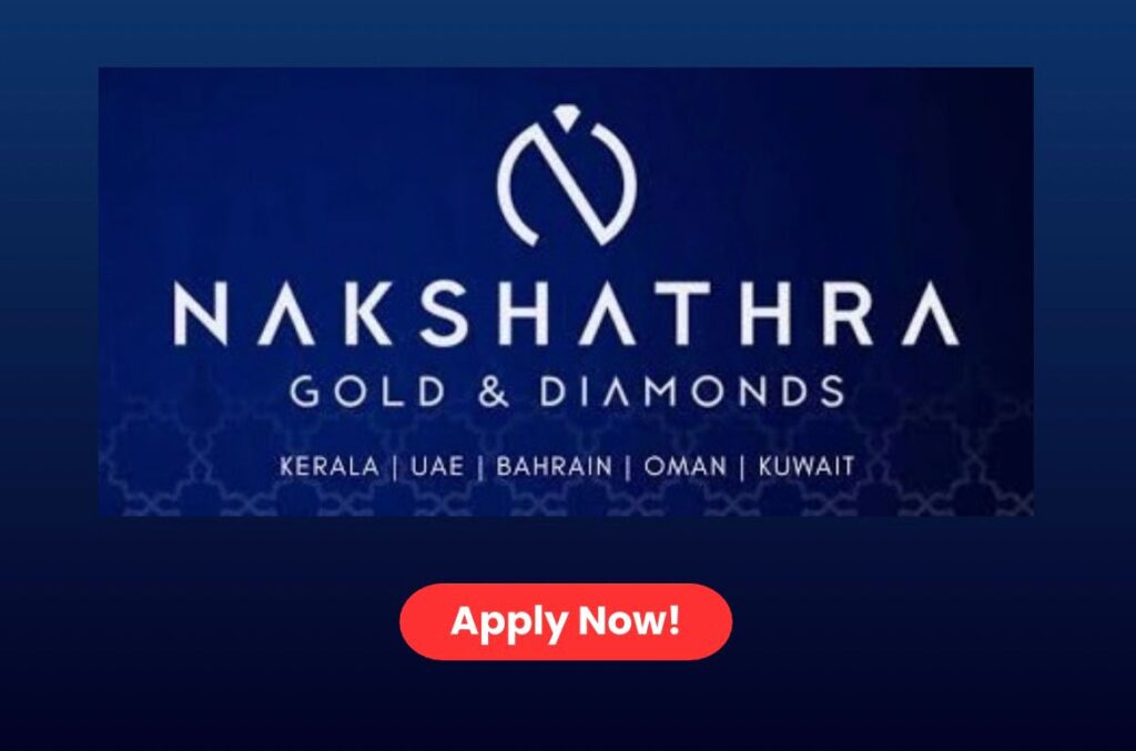 Nakshathra Gold & Diamonds Careers 2026: Billing Executive / Cashier Job Vacancy in UAE